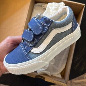 Vans Kids Denim Blue and White Shoes